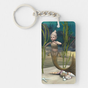 Cute Baby Mermaid Key Ring