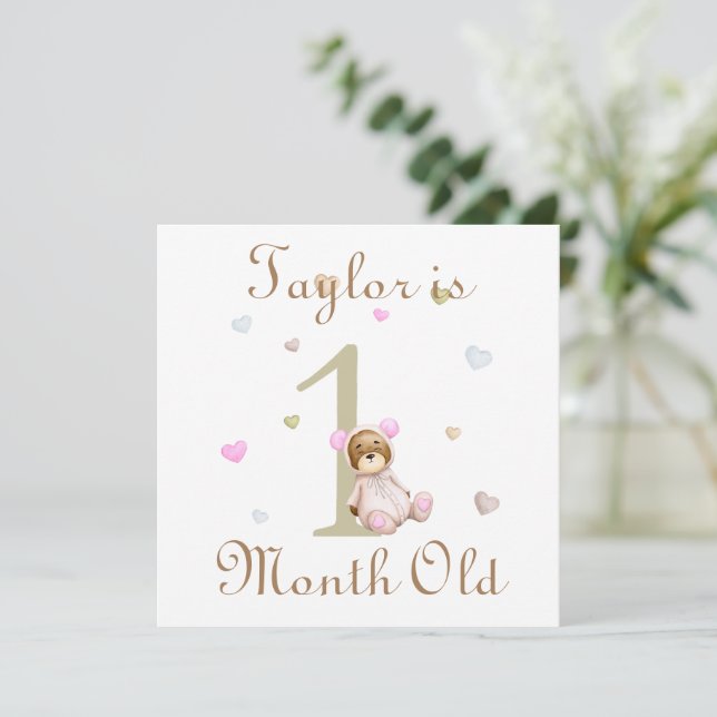 Cute Baby Milestone Marker 1 and 2 Months Old (Standing Front)