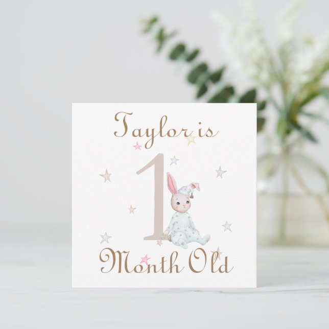 Cute Baby Milestones Markers 1 and 2 Months Old (Standing Front)