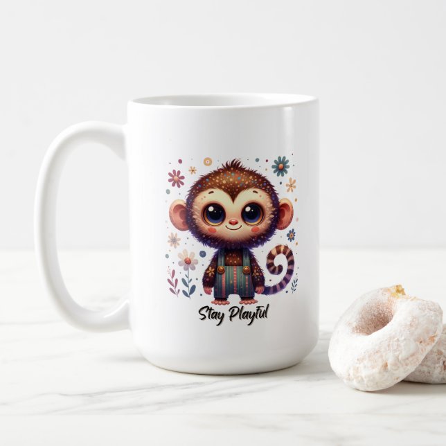Cute Baby Monkey Coffee Mug (With Donut)