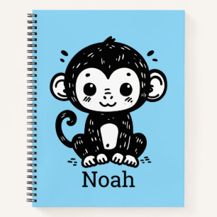 Cute Baby Monkey Drawing - Kawaii Nursery Art Notebook