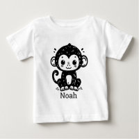 Cute Baby Monkey Drawing - Kawaii Nursery Art