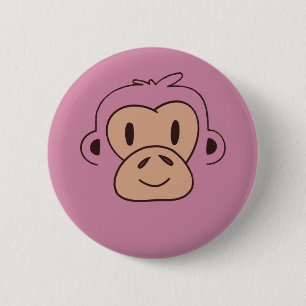 Cute Baby Monkey Face 6 Cm Round Badge