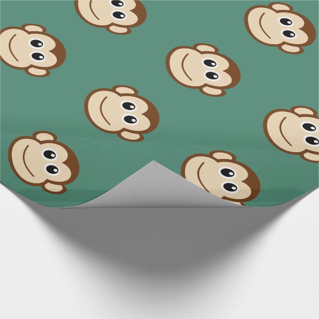 Cute Baby Monkey Face Wrapping Paper (Corner)