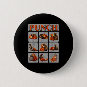 Cute baby monkey named punch shirt punch monkeyCut 6 Cm Round Badge
