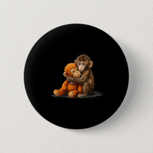 Cute baby monkey punch meme 6 cm round badge