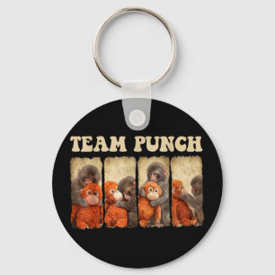 Cute Baby Monkey Punch Team Friend Animal Lover Key Ring