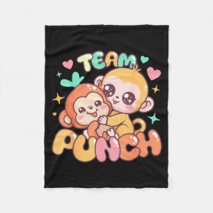 Cute baby monkey punch team punch Cute baby monkey Fleece Blanket