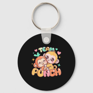 Cute baby monkey punch team punch Cute baby monkey Key Ring