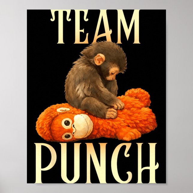 Cute Baby Monkey Punch Team Punch Poster (Front)