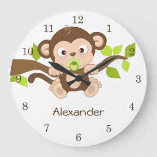 Cute Baby Monkey Wall Clocks