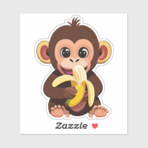 Cute Baby Monkey With His Favourite Meal Banana