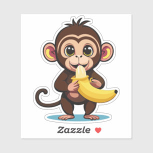 Cute Baby Monkey With His Favourite Meal Banana