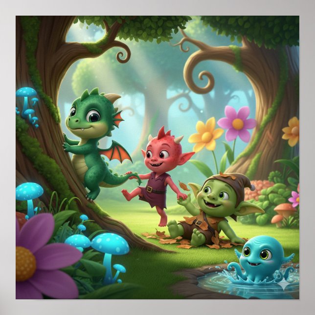 Cute Baby Monsters Poster (Front)