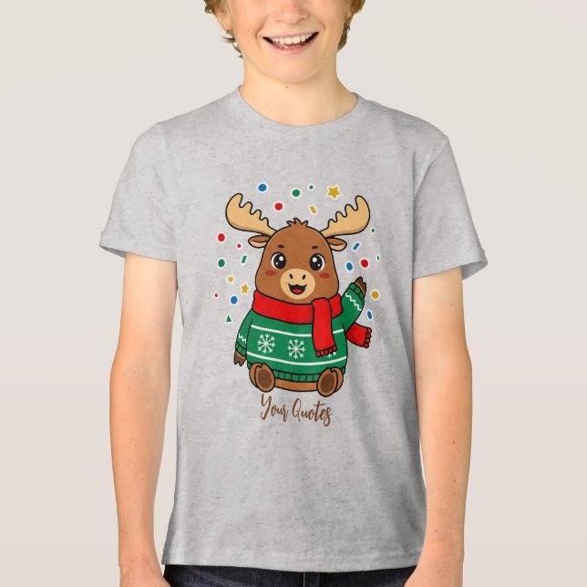 Cute Baby Moose Hello Tri-Blend Shirt (Front)