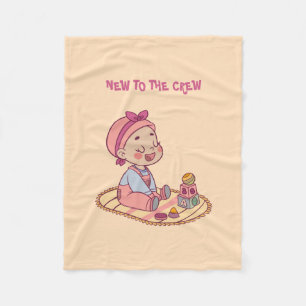Cute Baby Motif Fleece Blanket