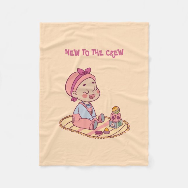 Cute Baby Motif Fleece Blanket (Front)