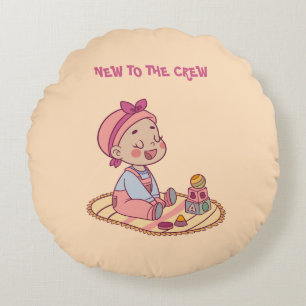 Cute Baby Motif Round Cushion