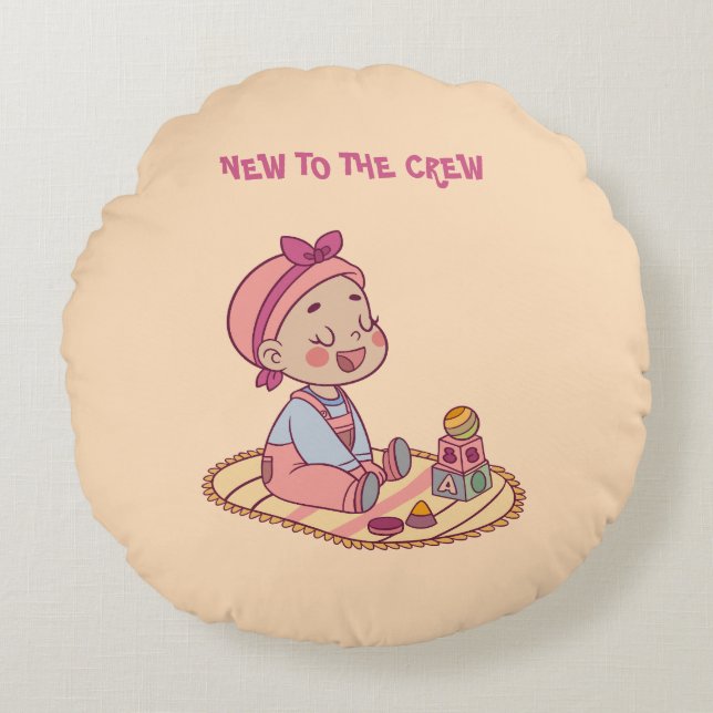 Cute Baby Motif Round Cushion (Front)