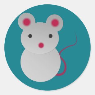 Cute Baby Mouse Classic Round Sticker