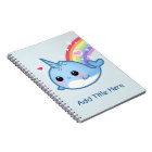 Cute baby narwhal with rainbow - Personalised