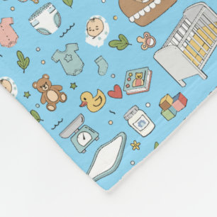 Cute Baby Nursery Blue Seamless Baby Blanket