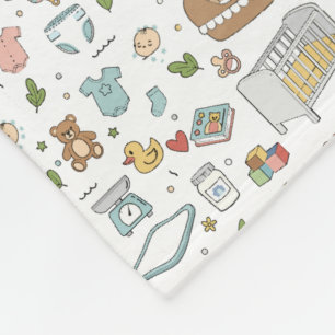 Cute Baby Nursery Seamless Pattern Baby Blanket