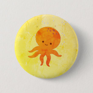 Cute Baby Octopus Cartoon 6 Cm Round Badge