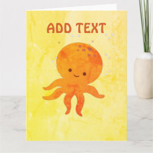 Cute Baby Octopus Cartoon Card