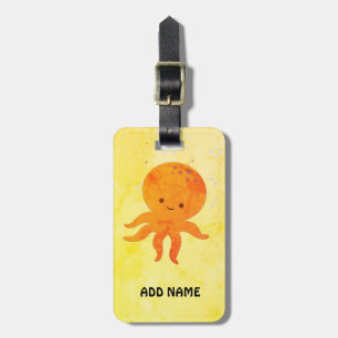 Cute Baby Octopus Cartoon Luggage Tag