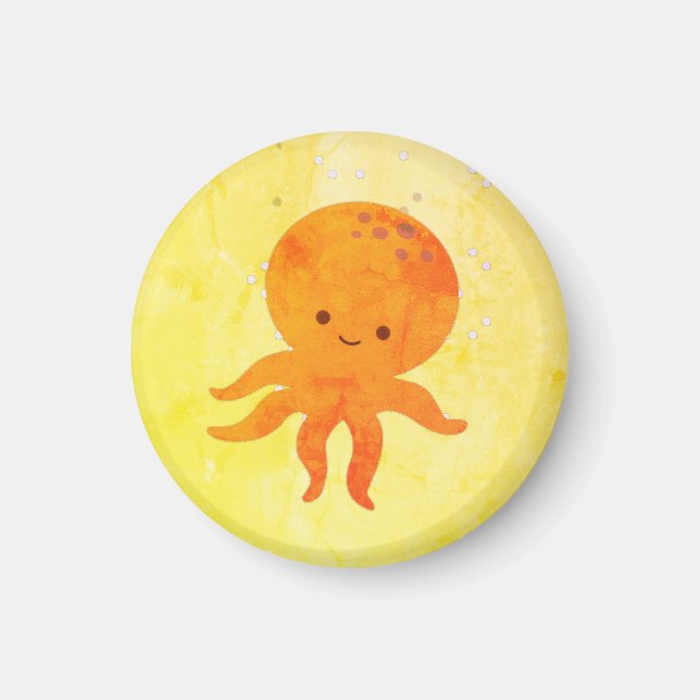 Cute Baby Octopus Cartoon Magnet (Front)