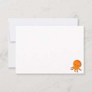 Cute Baby Octopus Custom Blank Card