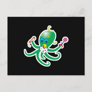 cute baby octopus postcard
