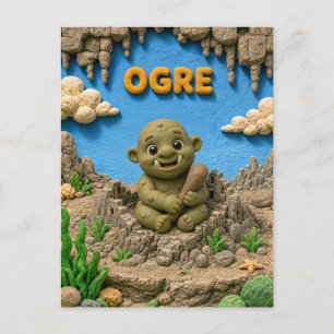 Cute Baby Ogre, Mythical Postcard