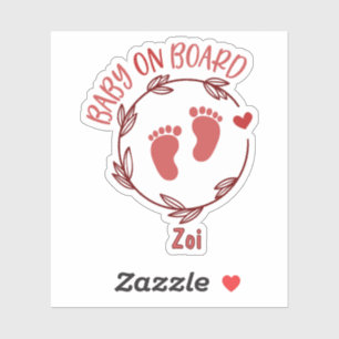 Cute Baby On Board Red Footprints Wreath