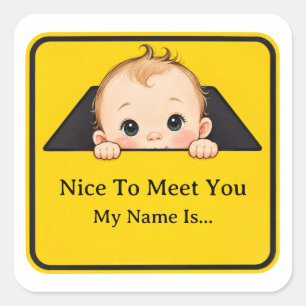 Cute Baby on Board Round Sticker
