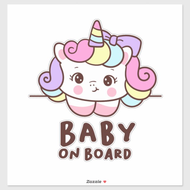 Cute Baby on Board Unicorn (Sheet)
