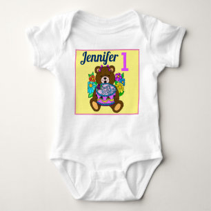 Cute Baby Onsie First Birthday Little Girl's 1st Baby Bodysuit