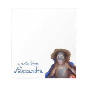 Cute Baby Orangutan Personalised Notepad