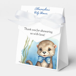 Cute Baby Otter Boy Baby Shower Favour Box