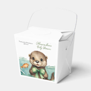 Cute Baby Otter Gender Neutral Baby Shower Favour Box