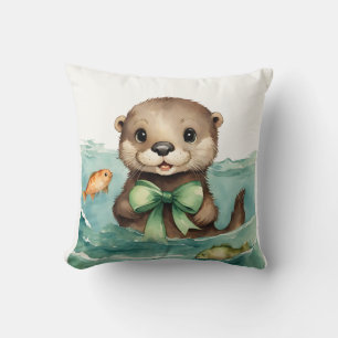 Cute Baby Otter Gender Neutral Cushion