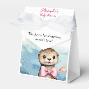 Cute Baby Otter Girl Baby Shower Favour Box