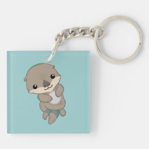 Cute Baby Otter Pup Key Ring