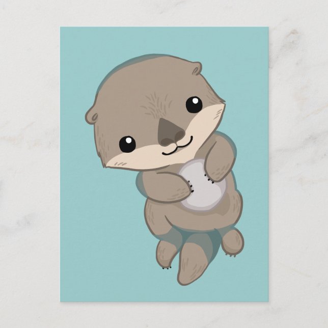 Cute Baby Otter Pup Postcard (Front)
