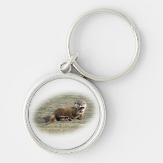 Cute Baby Otter Yawning Key Ring