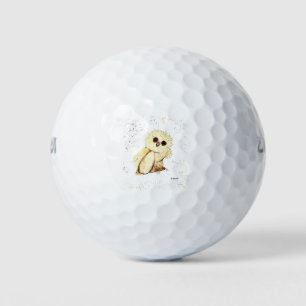 Cute baby owl animal Bird watercolor wildlife Golf Balls