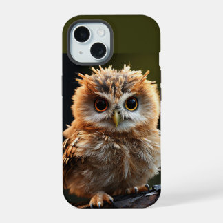 Cute Baby Owl Bird Nature Animal Humour Art iPhone 15 Case