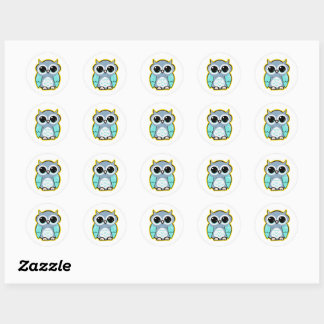Cute Baby Owl Cartoon Sticker