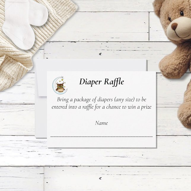 Cute Baby Owl Moon Stars Blue Shower RSVP Card (Creator Uploaded)